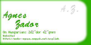 agnes zador business card